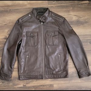 7 Diamonds Leather Jacket BROWN XL